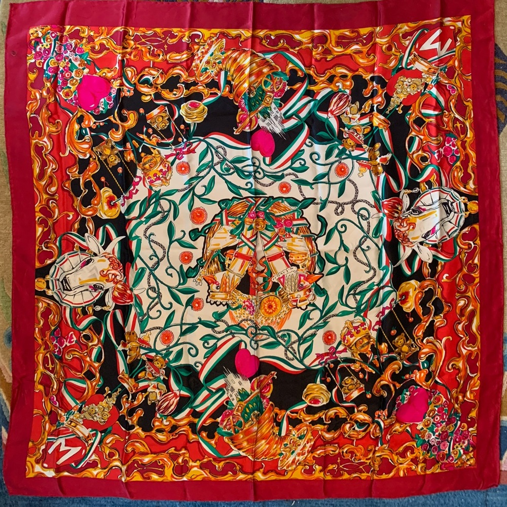 MOSCHINO Vintage silk charmeuse scarf